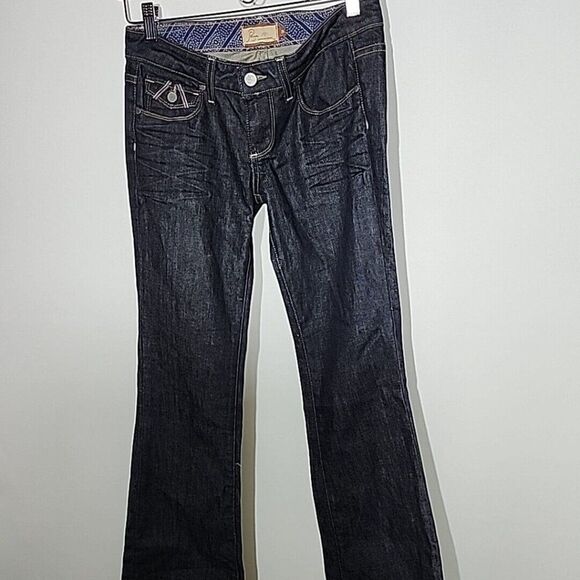 PAIGE Denim - Paige Premium Denim Women’s Size 26 Fairfax Boot Cut Denim Jeans Rear Flaps Dark